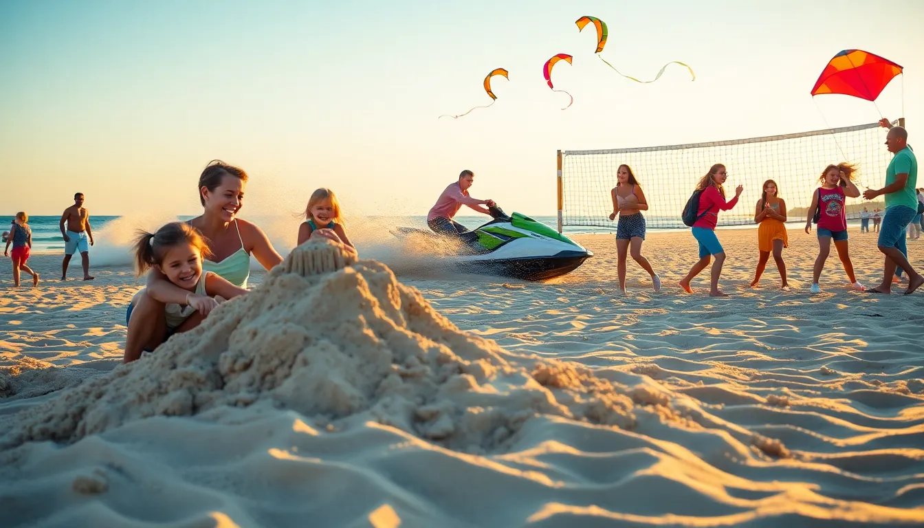 family enjoying diverse activities on Myrtle Beach.